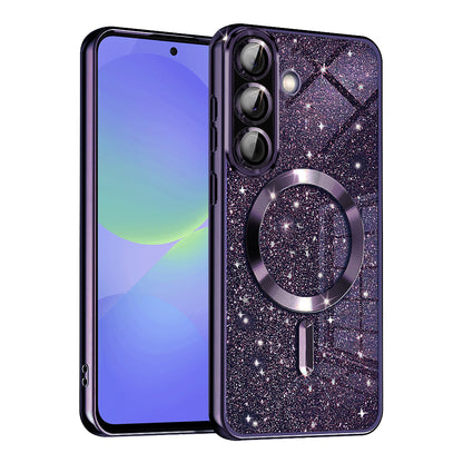 MagSafe-deksel for Samsung Galaxy A56 A566 / A36 A366, Techsuit, Luxury Glitter, Mørk lilla