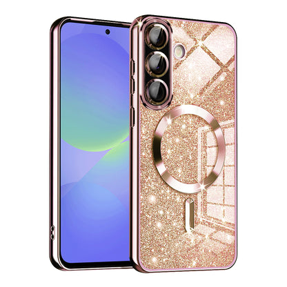 MagSafe-deksel for Samsung Galaxy A56 A566 / A36 A366, Techsuit, Luxury Glitter, Rosa Gull