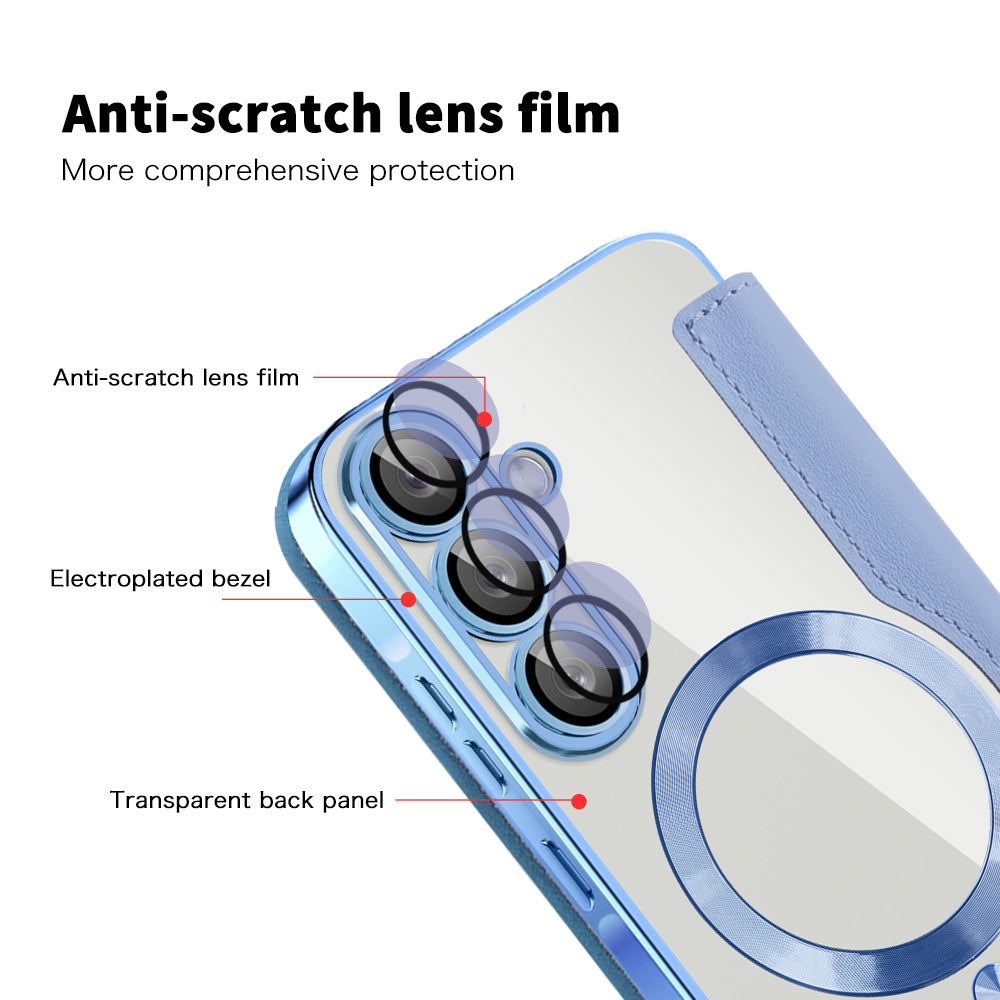 MagSafe-deksel for Samsung Galaxy A56 A566, Techsuit, SmartMag Book, Blå