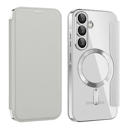 MagSafe-deksel for Samsung Galaxy A56 A566, Techsuit, SmartMag Book, Grå