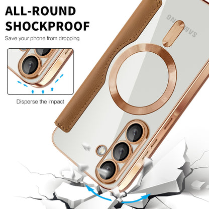 MagSafe-deksel for Samsung Galaxy A56 A566, Techsuit, SmartMag Book, Brun