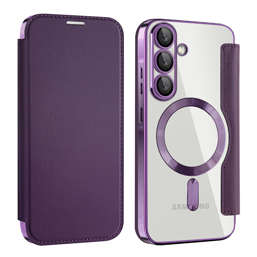 MagSafe-deksel for Samsung Galaxy A56 A566, Techsuit, SmartMag Book, Lilla
