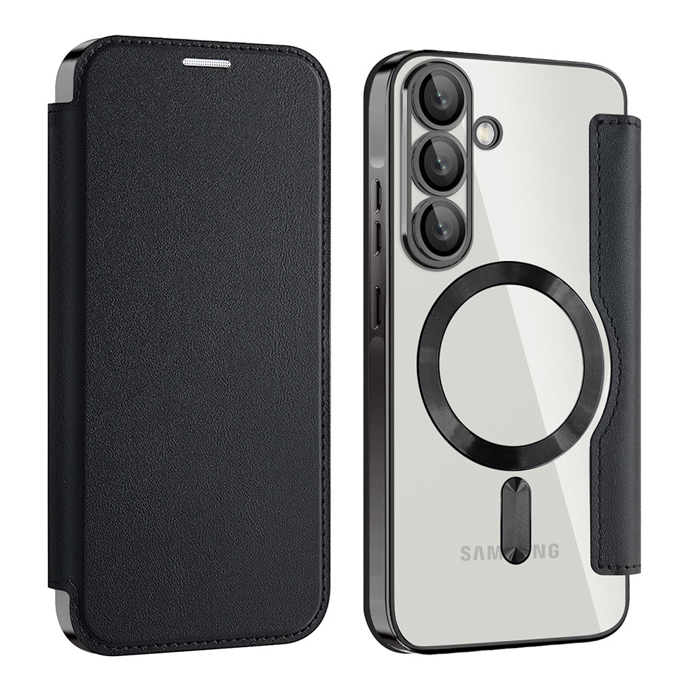 MagSafe-deksel for Samsung Galaxy A56 A566, Techsuit, SmartMag Book, Svart