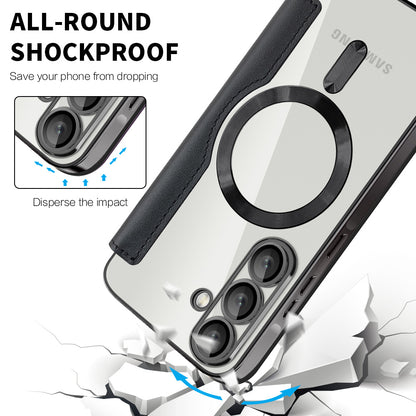MagSafe-deksel for Samsung Galaxy A56 A566, Techsuit, SmartMag Book, Svart