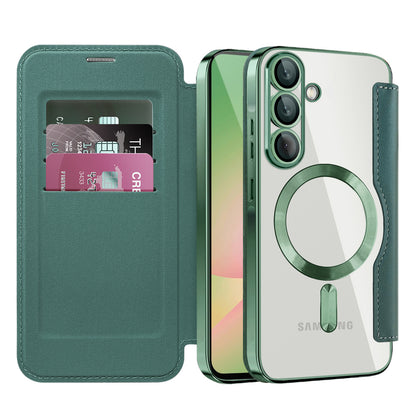 MagSafe-deksel for Samsung Galaxy A56 A566, Techsuit, SmartMag Book, Grønn