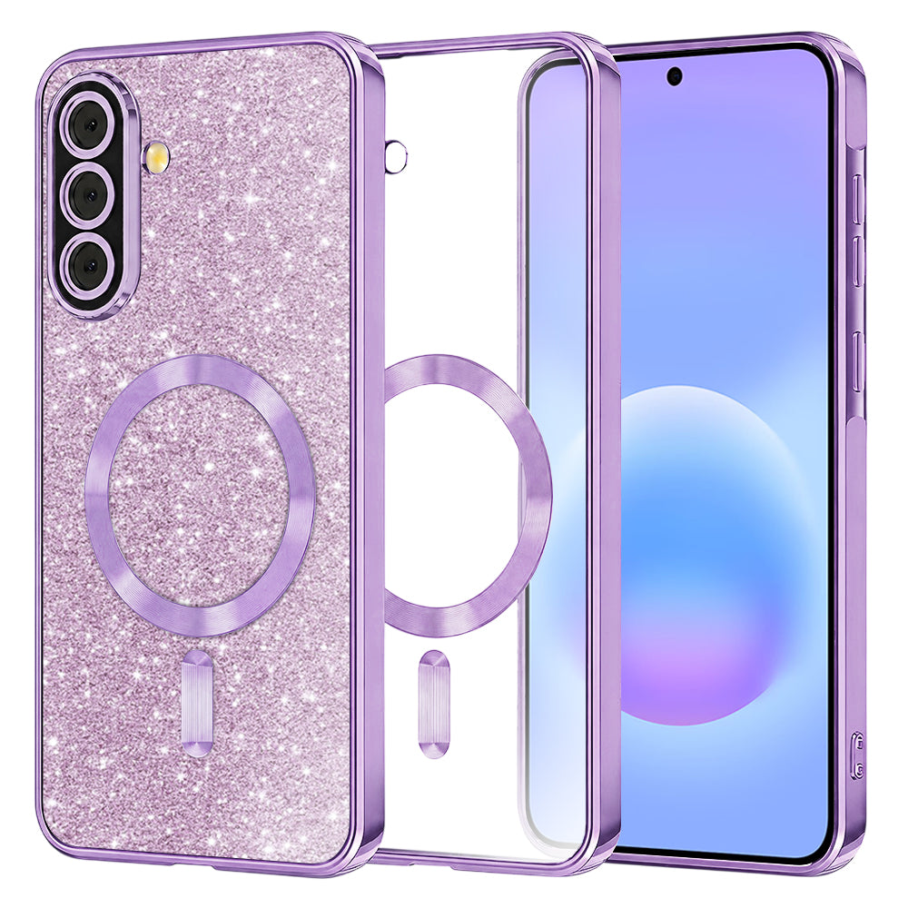 MagSafe-deksel for Samsung Galaxy A57 5G, Techsuit, Luxury Glitter, Lys lilla