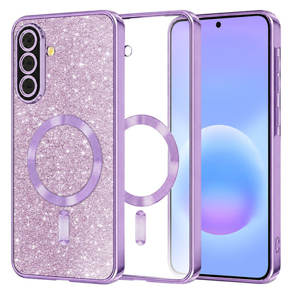 MagSafe-deksel for Samsung Galaxy A57 5G, Techsuit, Luxury Glitter, Lys lilla