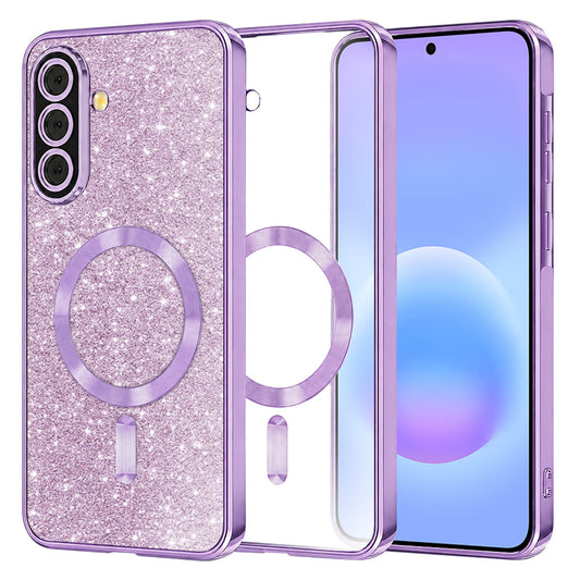 MagSafe-deksel for Samsung Galaxy A57 5G, Techsuit, Luxury Glitter, Lys lilla