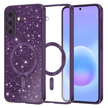 MagSafe-deksel for Samsung Galaxy A57 5G, Techsuit, Luxury Glitter, Mørk lilla