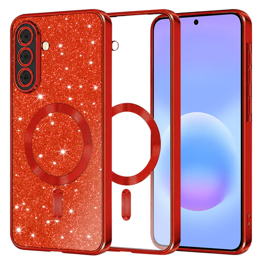 MagSafe-deksel for Samsung Galaxy A57 5G, Techsuit, Luxury Glitter, Rød