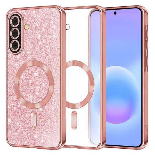 MagSafe-deksel for Samsung Galaxy A57 5G, Techsuit, Luxury Glitter, Rosa Gull
