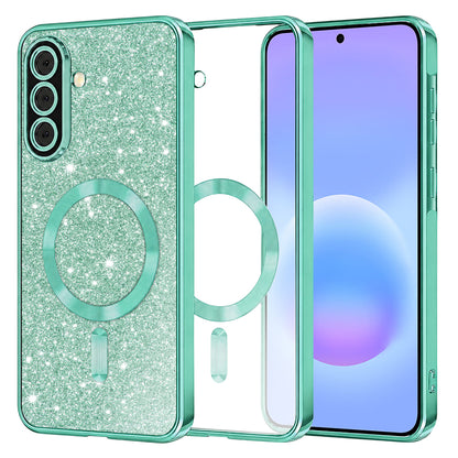 MagSafe-deksel for Samsung Galaxy A57 5G, Techsuit, Luxury Glitter, Lys grønn