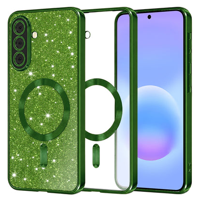 MagSafe-deksel for Samsung Galaxy A57 5G, Techsuit, Luxury Glitter, Mørkegrønn