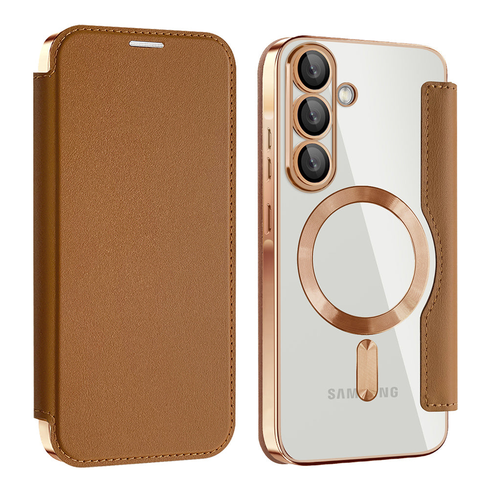 MagSafe-deksel for Samsung Galaxy A57 5G, Techsuit, SmartMag Book, Brun