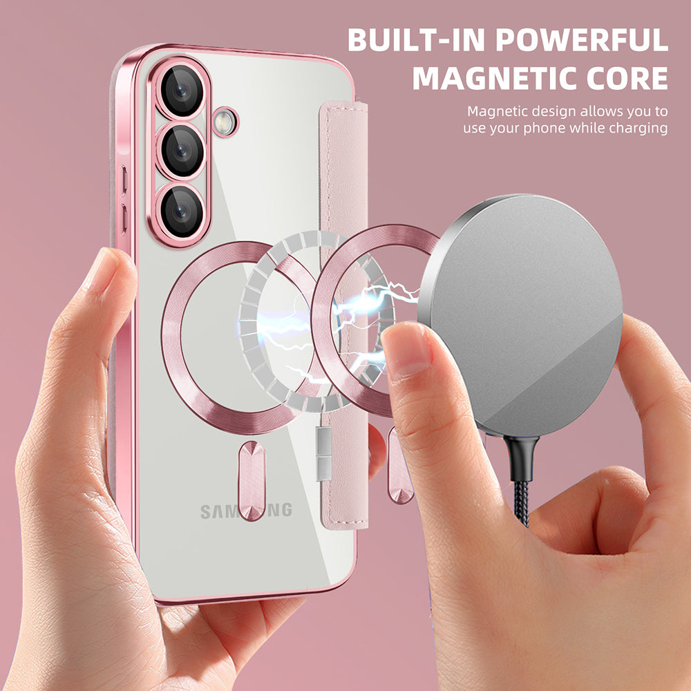 MagSafe-deksel for Samsung Galaxy A57 5G, Techsuit, SmartMag Book, Rosa