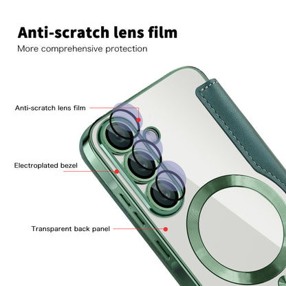 MagSafe-deksel for Samsung Galaxy A57 5G, Techsuit, SmartMag Book, Grønn
