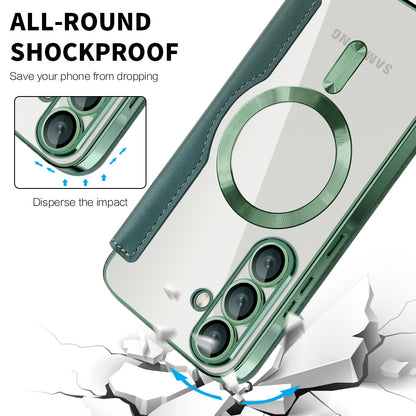 MagSafe-deksel for Samsung Galaxy A57 5G, Techsuit, SmartMag Book, Grønn