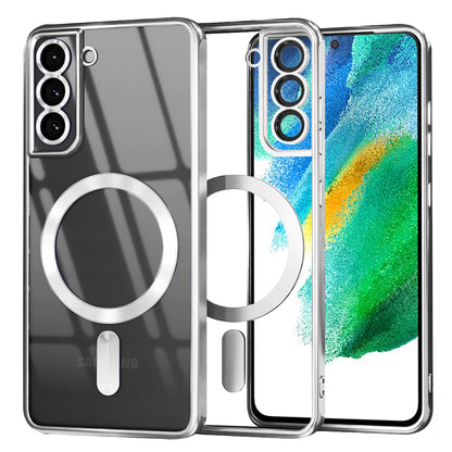 MagSafe-deksel for Samsung Galaxy S21 FE 5G G990, Techsuit, Luxury Crystal, Sølv