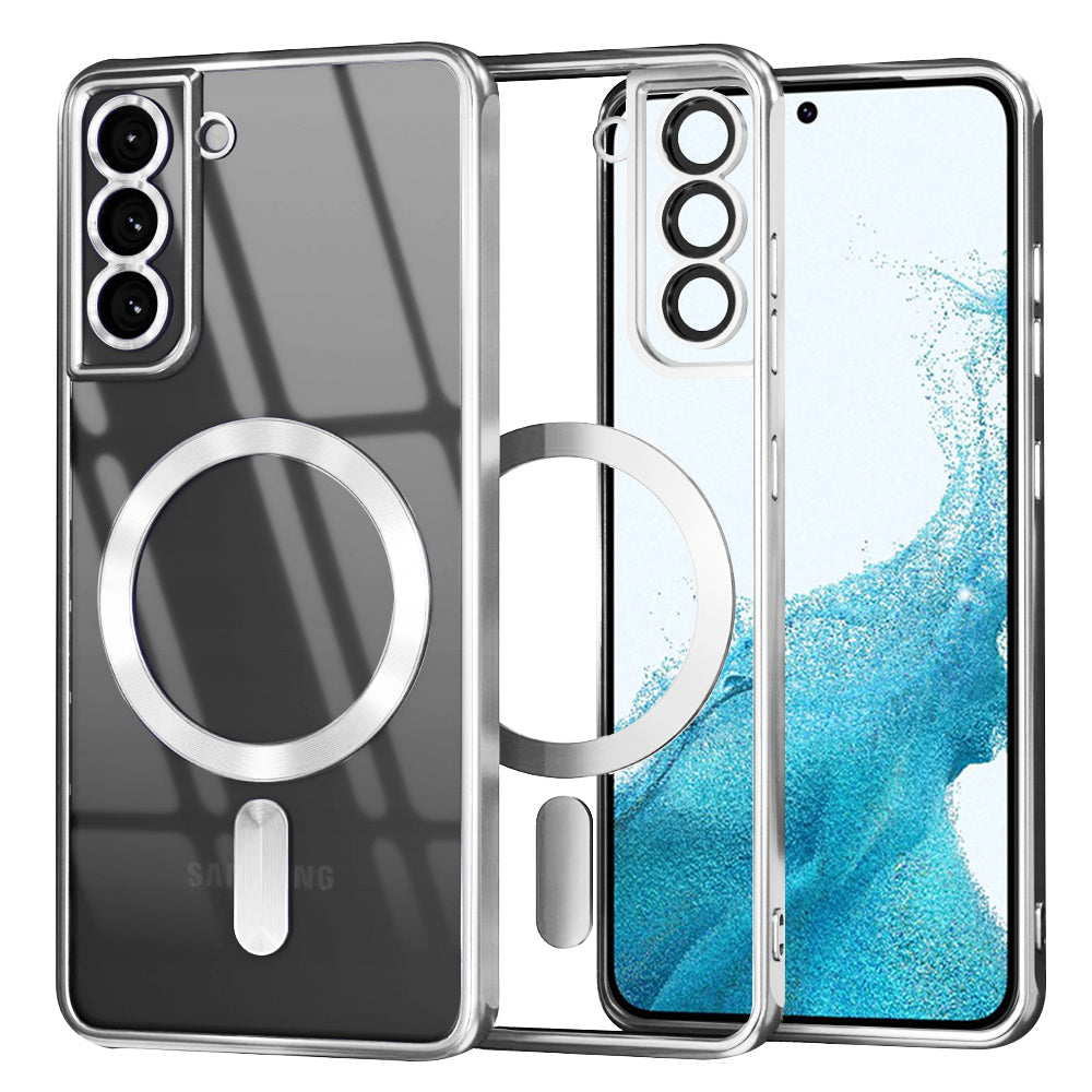 MagSafe-deksel for Samsung Galaxy S22 5G S901, Techsuit, Luxury Crystal, Sølv