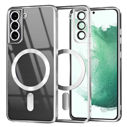 MagSafe-deksel for Samsung Galaxy S22+ 5G S906, Techsuit, Luxury Crystal, Sølv