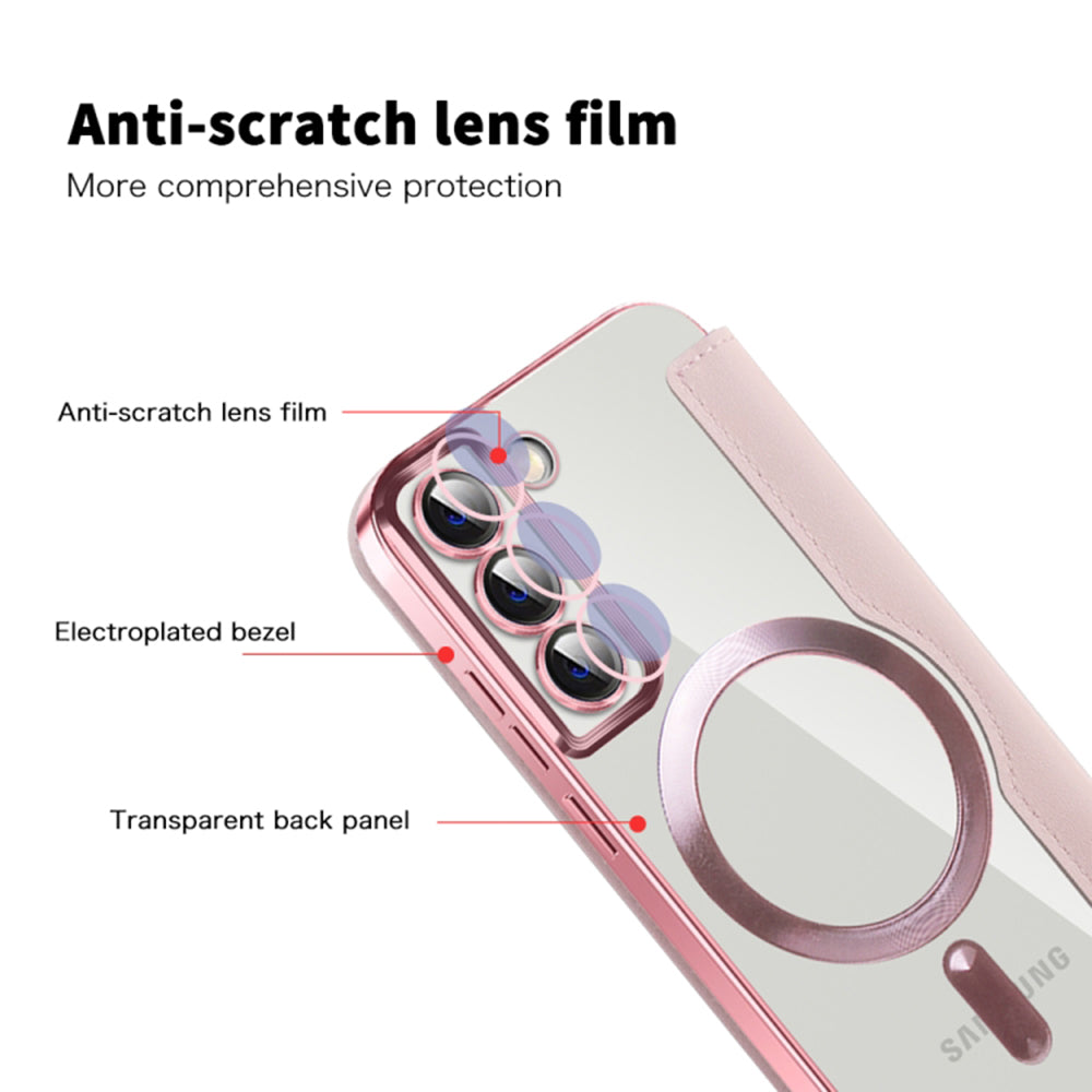 MagSafe-deksel for Samsung Galaxy S22+ 5G S906, Techsuit, SmartMag Book, Rosa