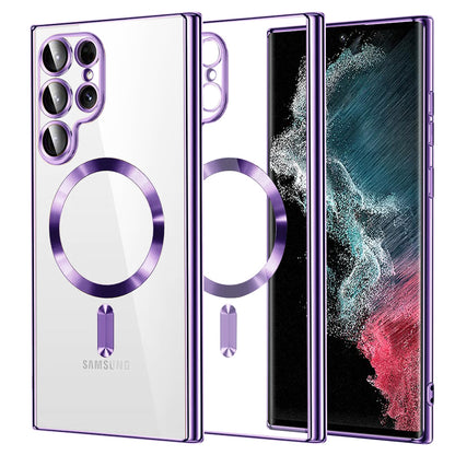 MagSafe-deksel for Samsung Galaxy S22 Ultra 5G S908, Techsuit, Luxury Crystal, Lys lilla