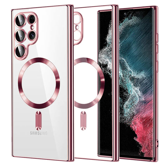 MagSafe-deksel for Samsung Galaxy S22 Ultra 5G S908, Techsuit, Luxury Crystal, Rosa