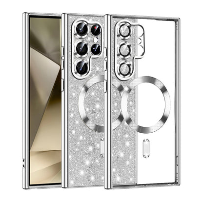 MagSafe-deksel for Samsung Galaxy S22 Ultra 5G S908, Techsuit, Luxury Glitter, Sølv