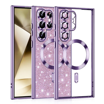 MagSafe-deksel for Samsung Galaxy S22 Ultra 5G S908, Techsuit, Luxury Glitter, Lys lilla