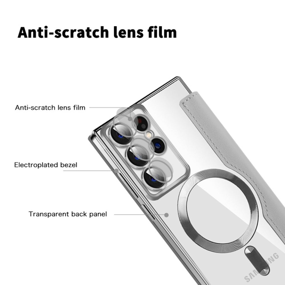 MagSafe-deksel for Samsung Galaxy S22 Ultra 5G S908, Techsuit, SmartMag Book, Grå