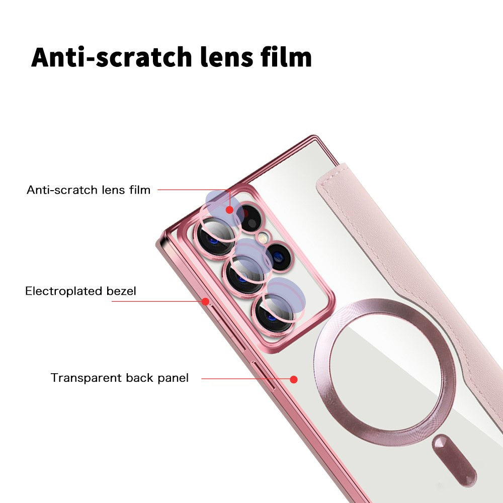 MagSafe-deksel for Samsung Galaxy S22 Ultra 5G S908, Techsuit, SmartMag Book, Rosa