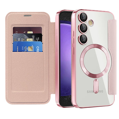 MagSafe-deksel for Samsung Galaxy S23 FE S711, Techsuit, SmartMag Book, Rosa