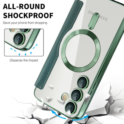MagSafe-deksel for Samsung Galaxy S23 FE S711, Techsuit, SmartMag Book, Grønn