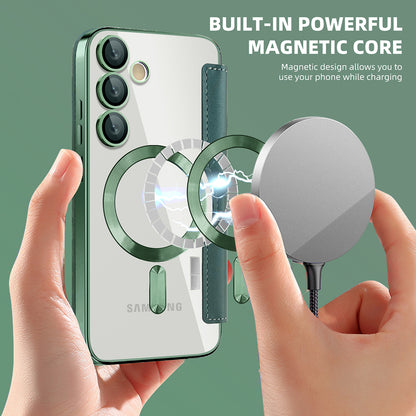MagSafe-deksel for Samsung Galaxy S23 FE S711, Techsuit, SmartMag Book, Grønn