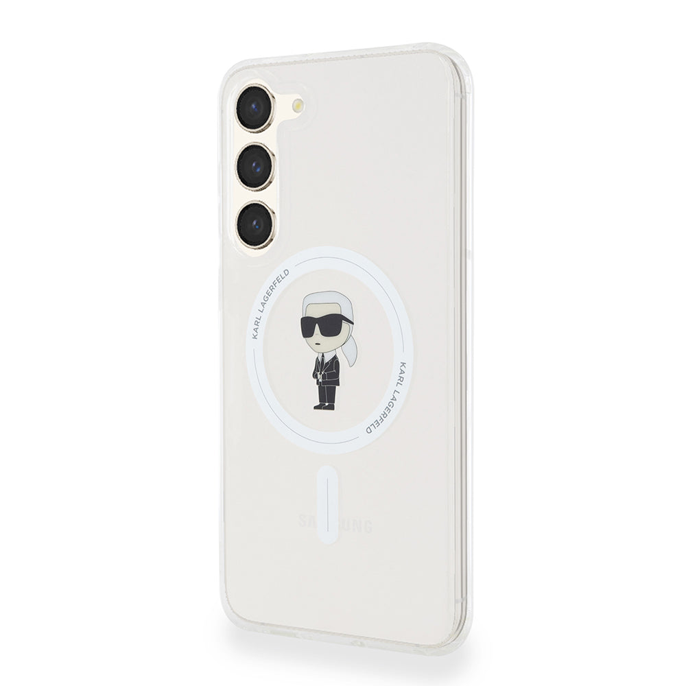 MagSafe-deksel for Samsung Galaxy S23+ S916, Karl Lagerfeld, IML Ikonik Karl, Gjennomsiktig
