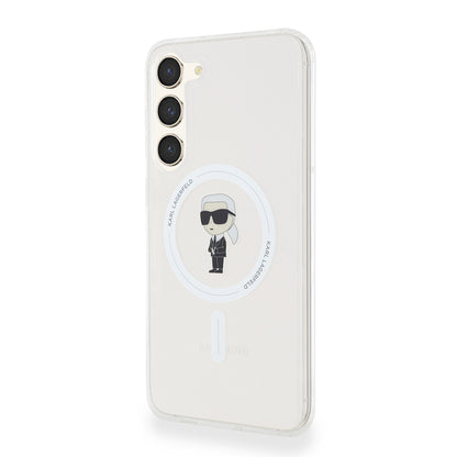 MagSafe-deksel for Samsung Galaxy S23+ S916, Karl Lagerfeld, IML Ikonik Karl, Gjennomsiktig