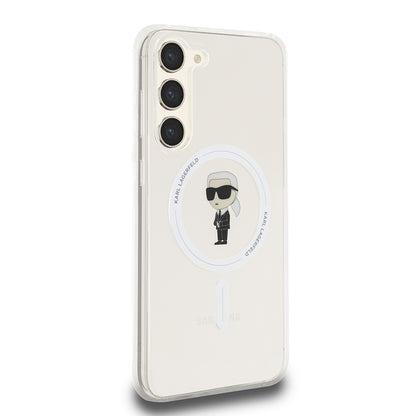 MagSafe-deksel for Samsung Galaxy S23+ S916, Karl Lagerfeld, IML Ikonik Karl, Gjennomsiktig