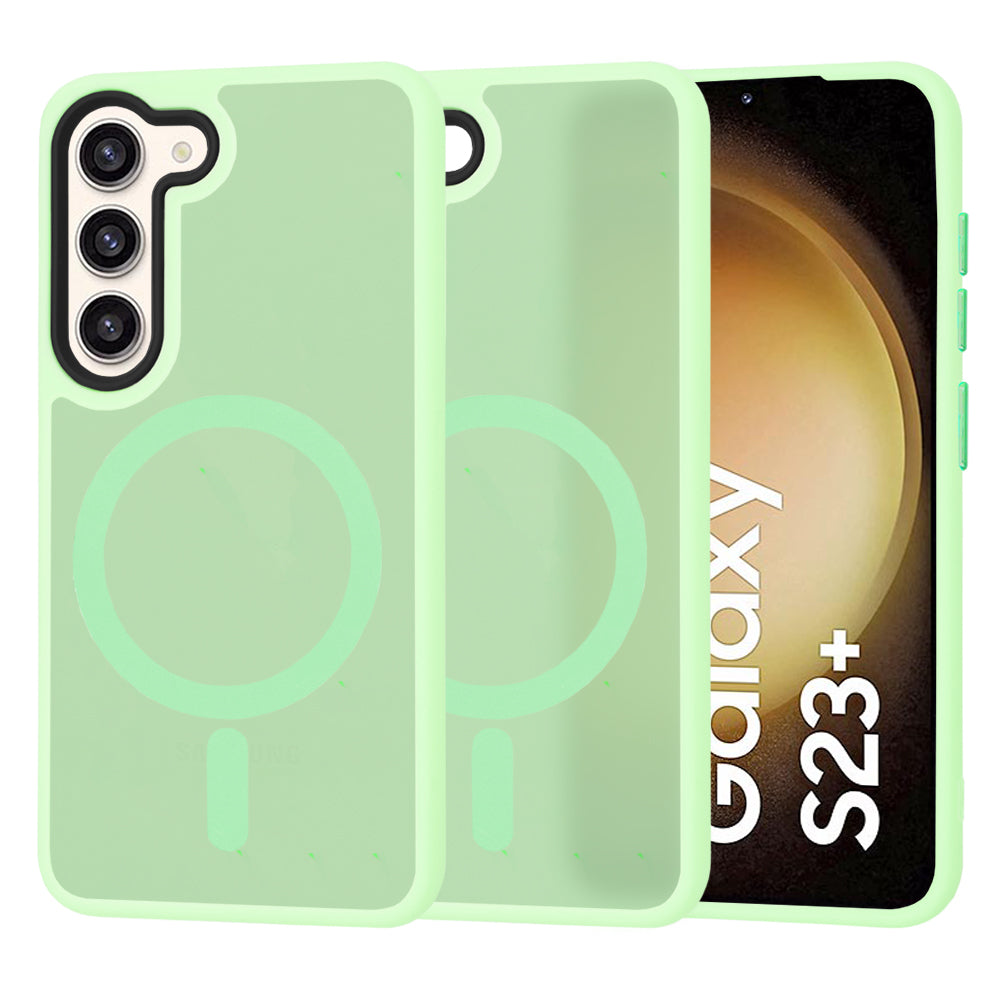 MagSafe-deksel for Samsung Galaxy S23+ S916, Techsuit, HaloFrost, Lys grønn