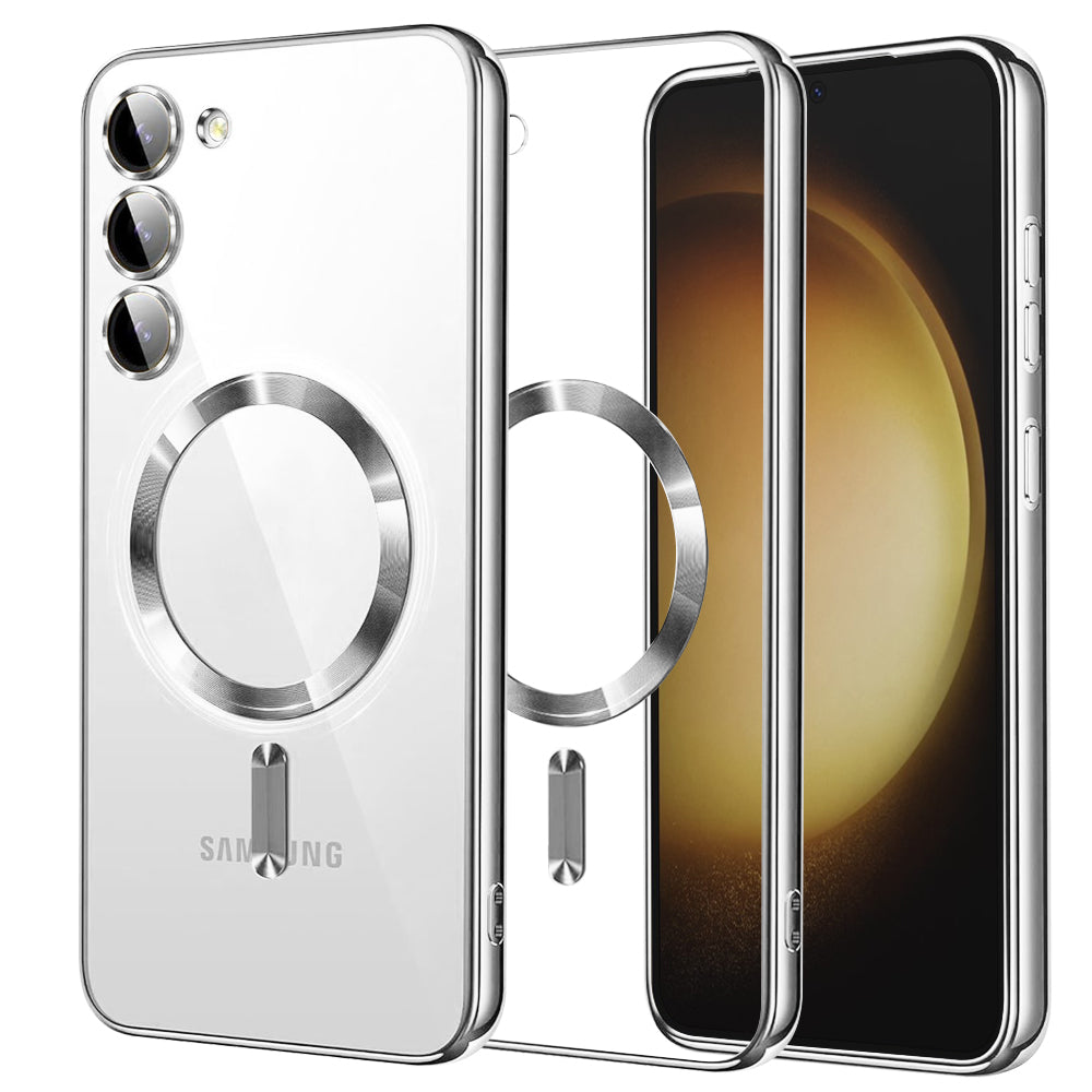 MagSafe-deksel for Samsung Galaxy S23+ S916, Techsuit, Luxury Crystal, Sølv