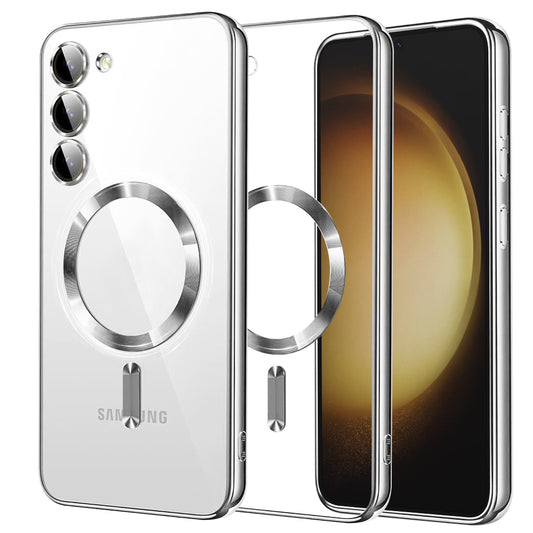 MagSafe-deksel for Samsung Galaxy S23+ S916, Techsuit, Luxury Crystal, Sølv