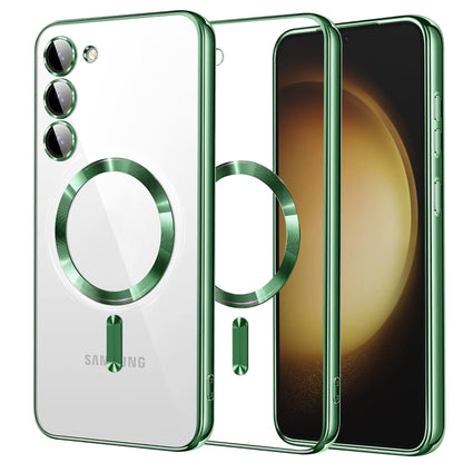 MagSafe-deksel for Samsung Galaxy S23+ S916, Techsuit, Luxury Crystal, Lys grønn