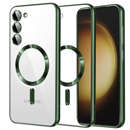 MagSafe-deksel for Samsung Galaxy S23+ S916, Techsuit, Luxury Crystal, Mørkegrønn