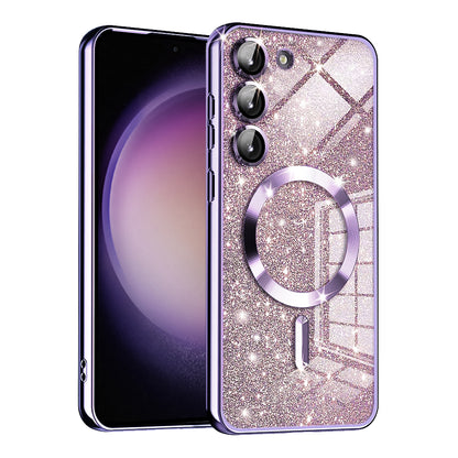MagSafe-deksel for Samsung Galaxy S23+ S916, Techsuit, Luxury Glitter, Lys lilla