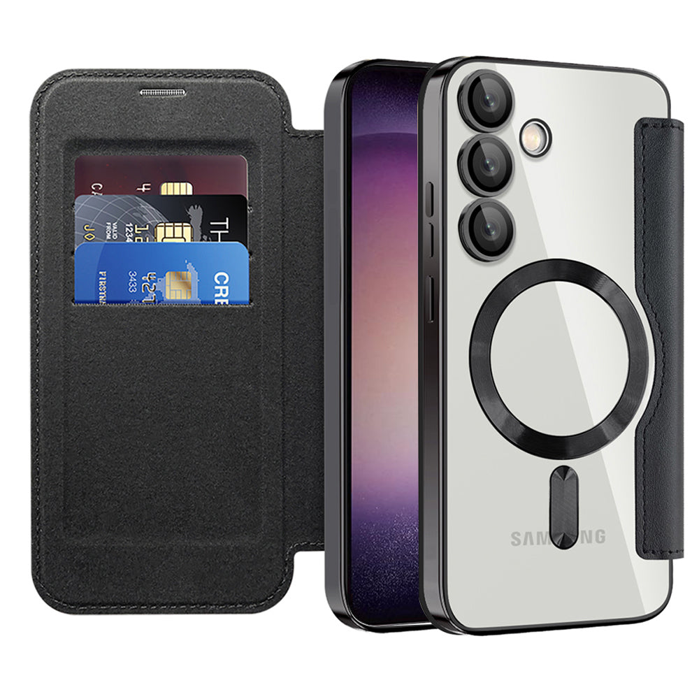MagSafe-deksel for Samsung Galaxy S23+ S916, Techsuit, SmartMag Book, svart