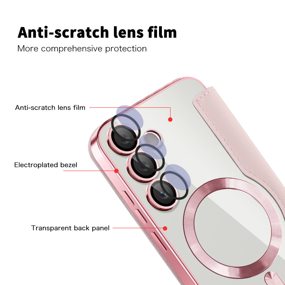 MagSafe-deksel for Samsung Galaxy S23+ S916, Techsuit, SmartMag Book, Rosa