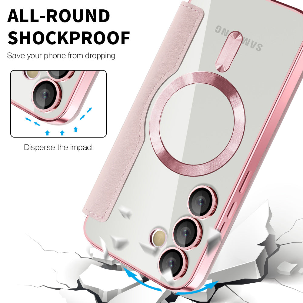 MagSafe-deksel for Samsung Galaxy S23+ S916, Techsuit, SmartMag Book, Rosa