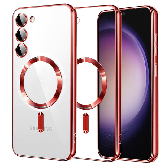 MagSafe-deksel for Samsung Galaxy S23 S911, Techsuit, Luxury Crystal, Rød