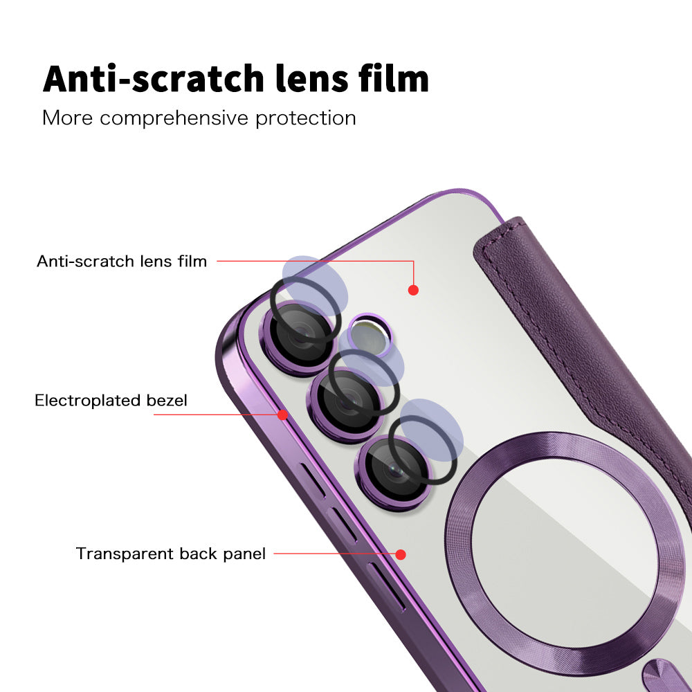 MagSafe-deksel for Samsung Galaxy S23 S911, Techsuit, SmartMag Book, Lilla