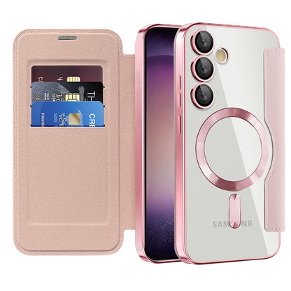 MagSafe-deksel for Samsung Galaxy S23 S911, Techsuit, SmartMag Book, Rosa