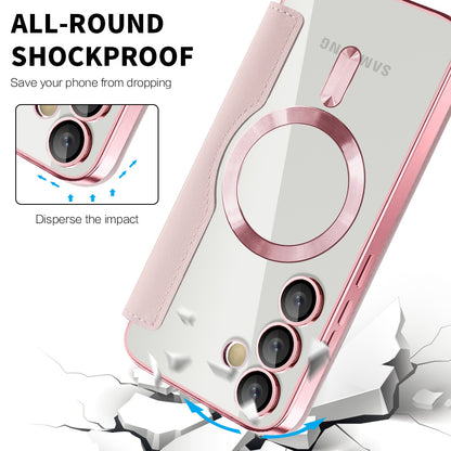 MagSafe-deksel for Samsung Galaxy S23 S911, Techsuit, SmartMag Book, Rosa